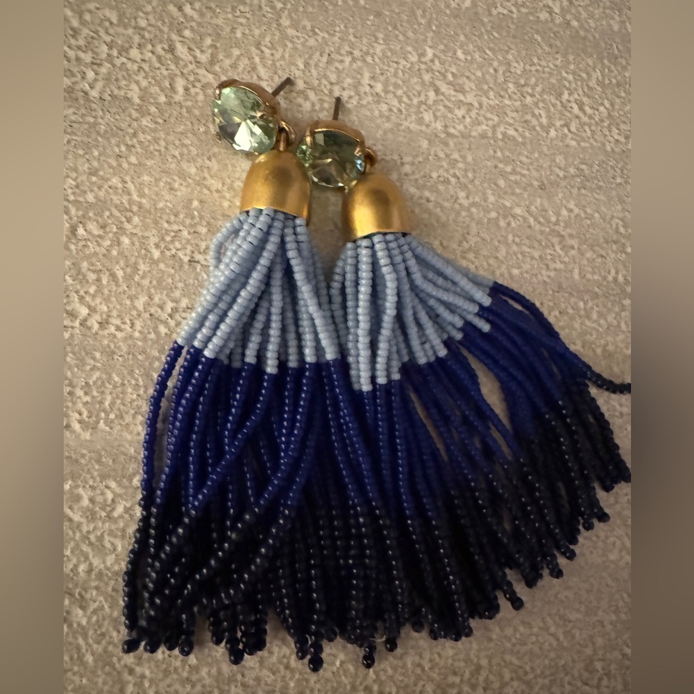 J. Crew Beaded tassel earrings